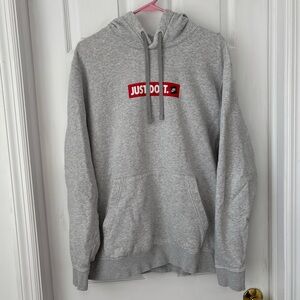 Nike Just Do It Light Gray Hoodie Sweatshirt
